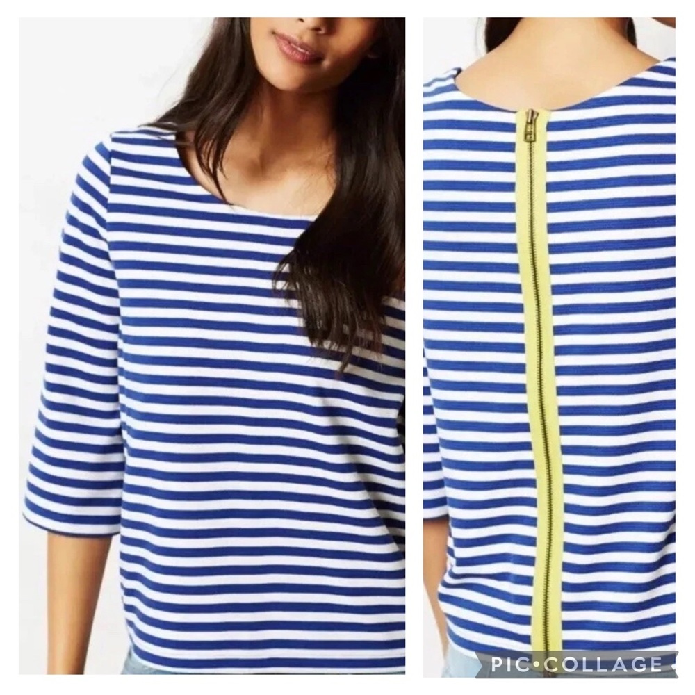 Anthropologie postmark blue and white‎ striped top